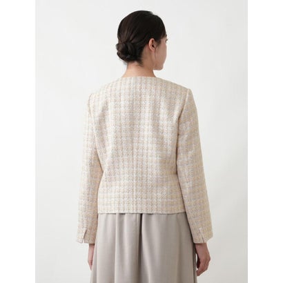 レリアンプラスハウス Leilian PLUS HOUSE テープヤーンラメファンシーツイードノーカラージャケット【BOURGE】 （ベージュ）｜詳細画像