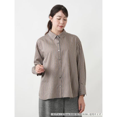 レリアンプラスハウス Leilian PLUS HOUSE シャツブラウス-Leilian WHITE LABEL （キャメル系）｜詳細画像