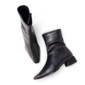 【26AW】【レイン対応】スリムスクエアショートブーツ(LRP157) （BLACK）