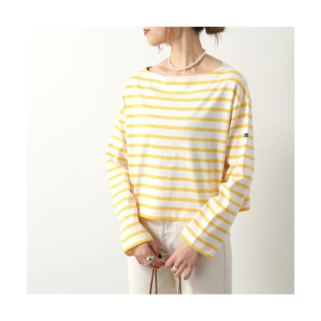 ルミノア Le Minor Le Minor 長袖 Tシャツ 123301F ボーダー （Blanc 