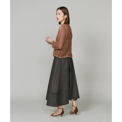 ルスーク Le Souk 《大きいサイズ》ミモレ丈フレアースカート《日本製》 （インディゴ9）｜詳細画像