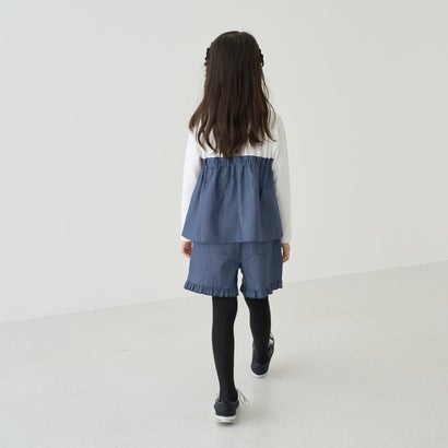 【セットアップ】リボンドッキング長袖トップス・ボトムセットアップ （黒）｜詳細画像