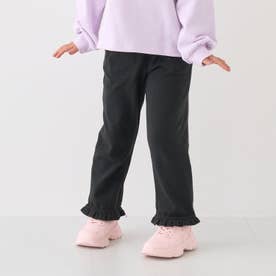 【ともパン】【裏起毛】裾フリルパンツ （黒）
