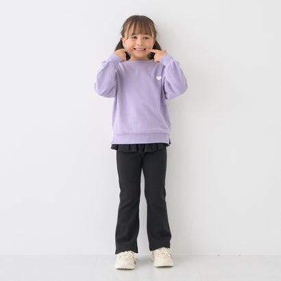 【ともパン】【裏起毛】フリル付きフレアパンツ （ラベンダー）｜詳細画像