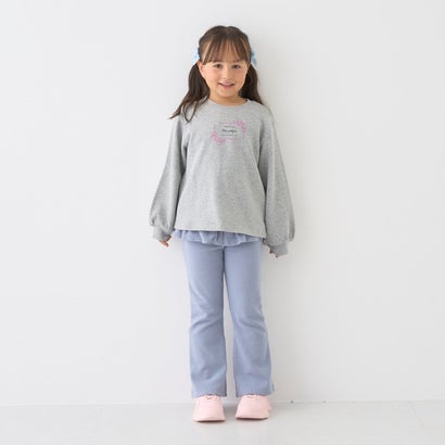 【ともパン】【裏起毛】フリル付きフレアパンツ （黒）｜詳細画像