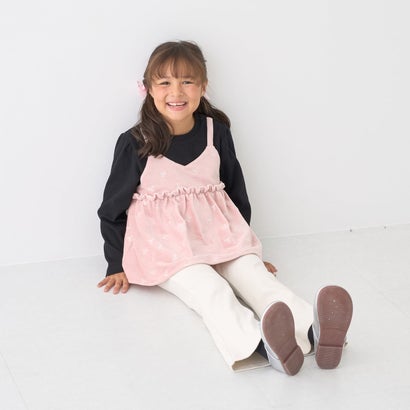 【ともパン】【裏起毛】フリル付きフレアパンツ （ECRU(キナリ)）｜詳細画像