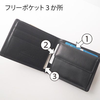 Leathertone 財布 姫路黒桟革× 栃木レザー 片マチ付札入れ 二つ折り財布 革の黒ダイヤ （ブラック）｜詳細画像