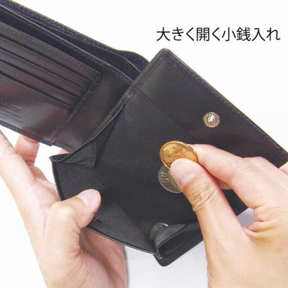 Leathertone 財布 姫路黒桟革× 栃木レザー 片マチ付札入れ 二つ折り財布 革の黒ダイヤ （ブラック）｜詳細画像