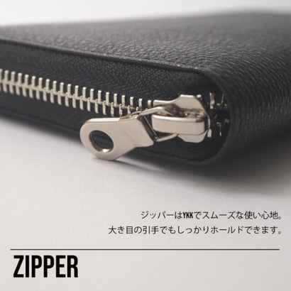 Leathertone 財布 姫路黒桟革× 栃木レザー ラウンドファスナー長財布 革の黒ダイヤ （ブラック）｜詳細画像
