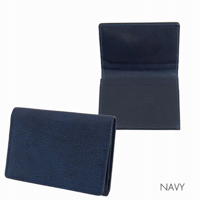 Leathertone 名刺入れ 姫路黒桟革藍染 × 栃木レザー 名刺入れ カードケース   革の黒ダイヤ   漆と藍染め （ネイビー）｜詳細画像