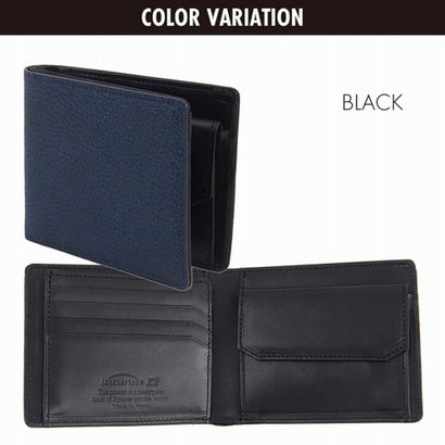Leathertone 財布 姫路黒桟革× 栃木レザー 片マチ付札入れ 二つ折り財布 4LT0022   革の黒ダイヤ    黒桟革 藍染め （ネイビー）｜詳細画像