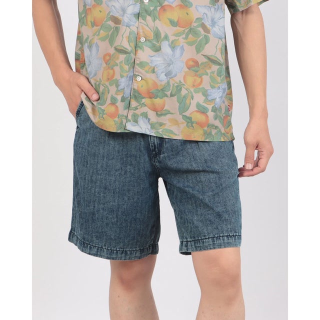 バギープリーツショーツ ミディアムインディゴ （Medium Indigo - Worn In）