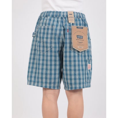 WORKWEAR プルオンワークショーツ チェック （Medium Indigo - Flat Finish）｜詳細画像