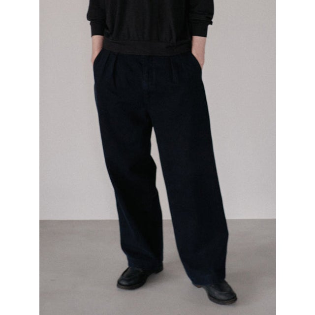PREMIUM BLACK BAGGY DENIM SLACKS （Blacks）