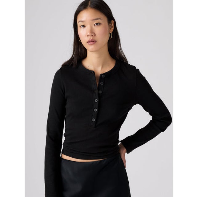 エッセンシャル ロングスリーブ ヘンリーTシャツ （Blacks）