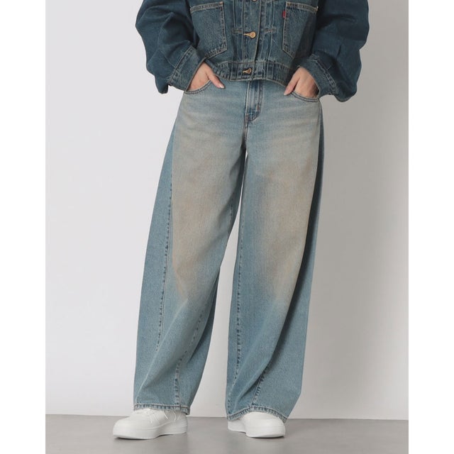 SUPER BAGGY バレルジーンズ ミディアムインディゴ （Medium Indigo - Worn In）
