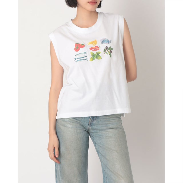 グラフィック ボックスシルエット タンクトップ （Whites）