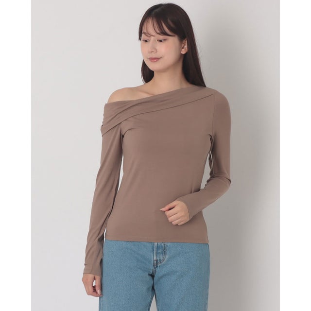 クララ オフショルダー ロングスリーブ トップ （Browns）