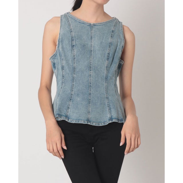 レイトン ペプラムトップ （Medium Indigo - Worn In）