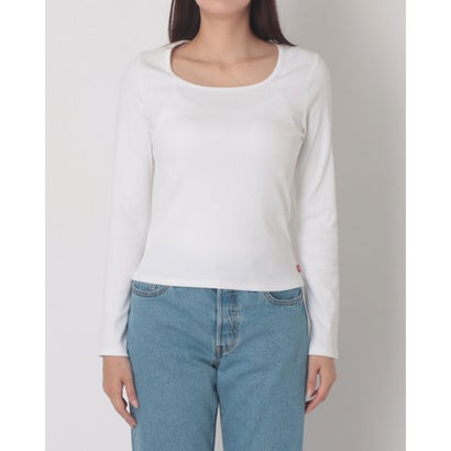 エッセンシャル スクエアネック ロングスリーブ Tシャツ （Whites）｜詳細画像