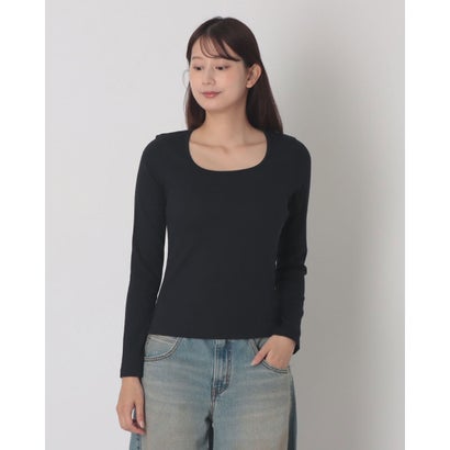 エッセンシャル スクエアネック ロングスリーブ Tシャツ （Blacks）｜詳細画像