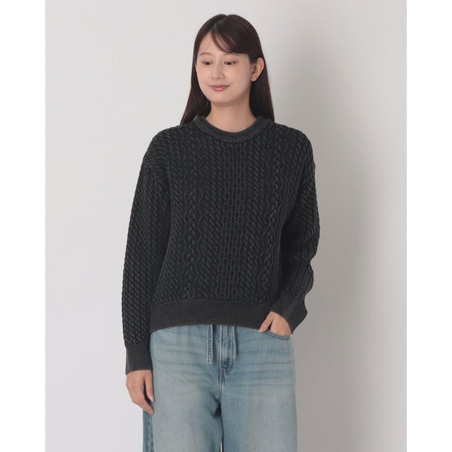 LEILAH ケーブルクルーネックセーター （Blacks）