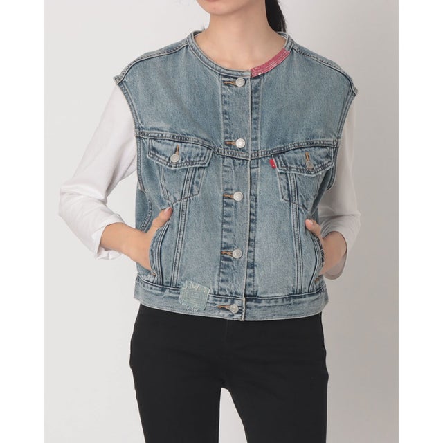 501(R) DAY SPECIAL COLLECTION ノーカラー SHRUNKEN 90S ベスト （Medium Indigo - Worn In）