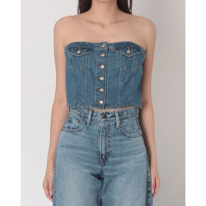 デニムチューブトップ （Medium Indigo - Worn In）｜詳細画像
