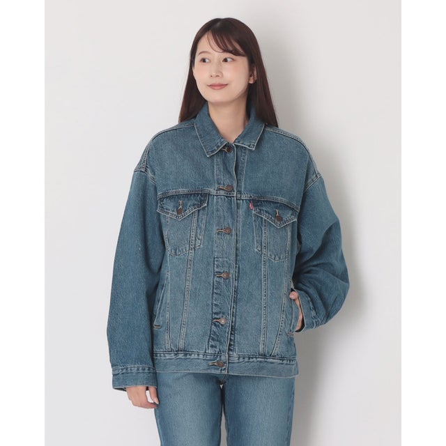 Levi's/ ビックシルエット オーバーサイズ デニムジャケット XL WOMEN'S ミディアムインディゴ WORN IN （Medium Indigo - Worn In）
