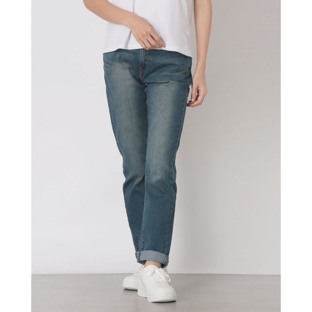 MID RISE ボーイフレンドジーンズ ミディアムインディゴ （Medium Indigo - Worn In）
