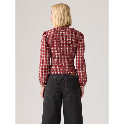 リーバイス LEVI'S ヘザー ギャザー 長袖ブラウス （Reds）｜詳細画像