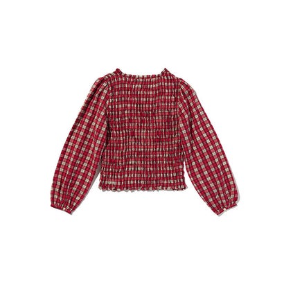 リーバイス LEVI'S ヘザー ギャザー 長袖ブラウス （Reds）｜詳細画像