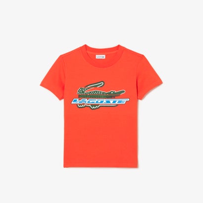 ラコステ LACOSTE BOYS アレンジグラフィックプリントクルーネックTシャツ （オレンジ）｜詳細画像