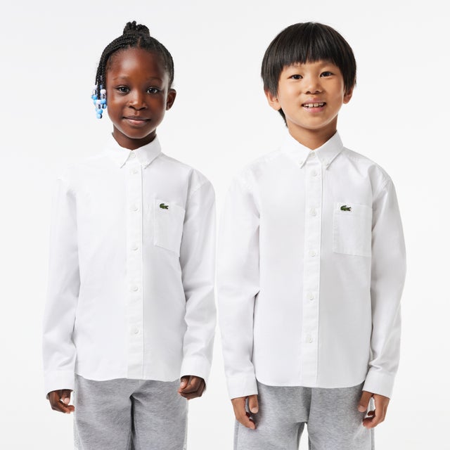 
                    BOYS 配色パッチポケットボタンダウンシャツ （ホワイト×ホワイト）