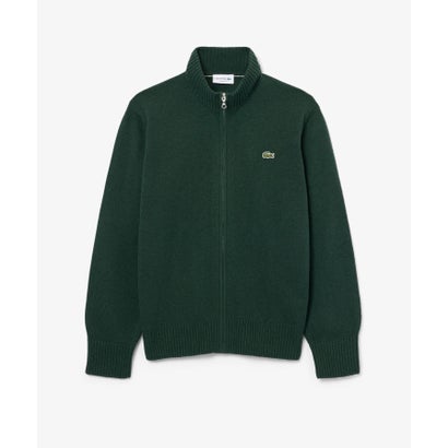 ラコステ LACOSTE ハイネックフルジップ ウールニットセーター / ドライバーズニット （ブラック）｜詳細画像