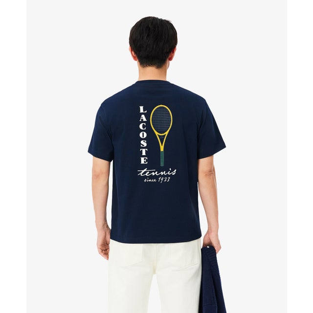 テニスグラフィックプリントTシャツ （ネイビー）