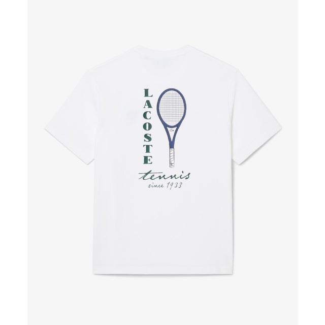 テニスグラフィックプリントTシャツ （ホワイト）