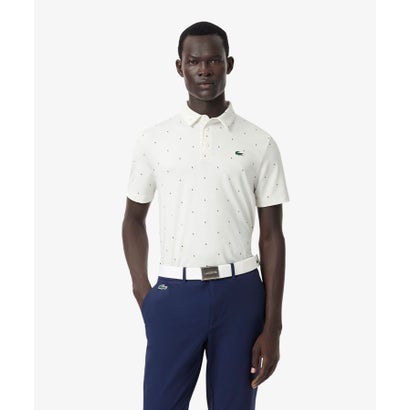 ラコステ LACOSTE 総柄ゴルフプリント ウルトラドライストレッチポロシャツ （ホワイト系その他）｜詳細画像