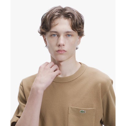 ラコステ LACOSTE 鹿の子地ポケット半袖Tシャツ （ライトブラウン）｜詳細画像