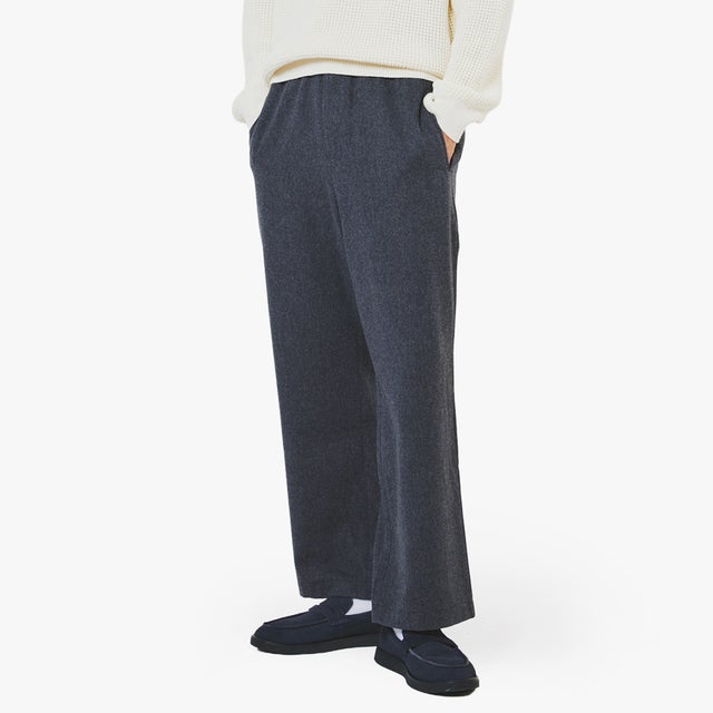 ウールブレンド シャーリングパンツ （チャコール）