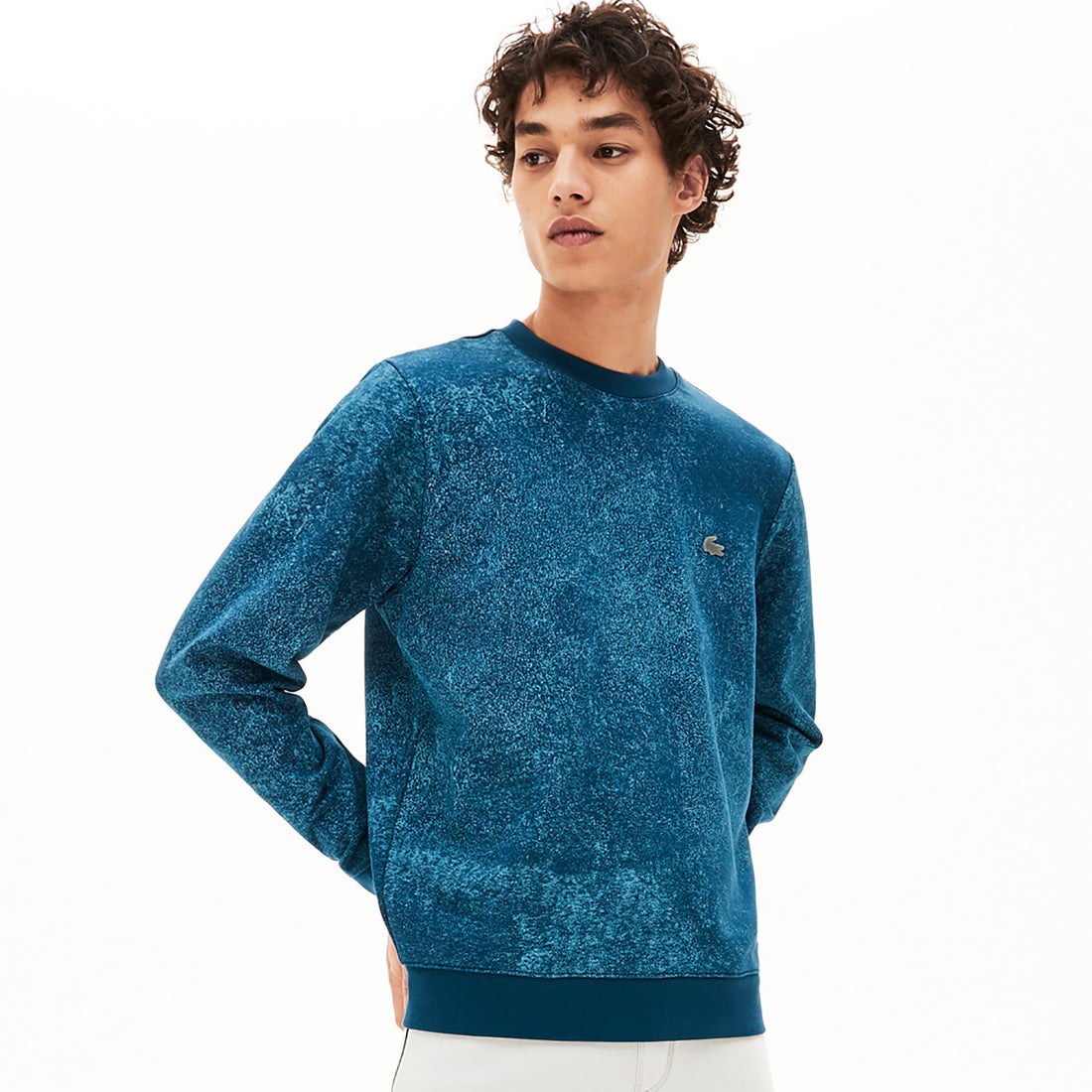 ラコステ LACOSTE プリンテッドクルーネックスウェット （ターコイズ 