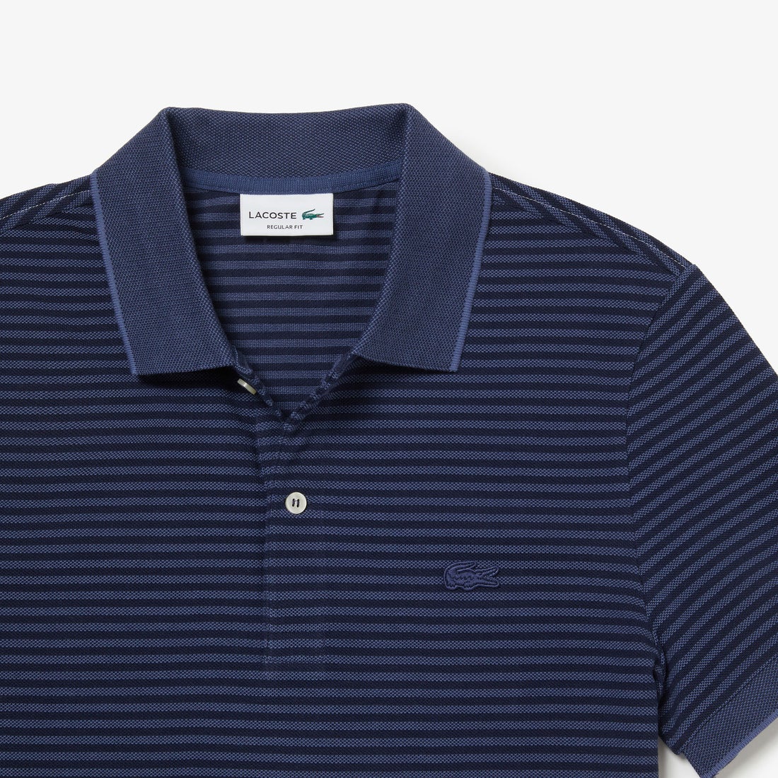 ラコステ LACOSTE ボーダーデザインポロシャツ （半袖） （ネイビー 