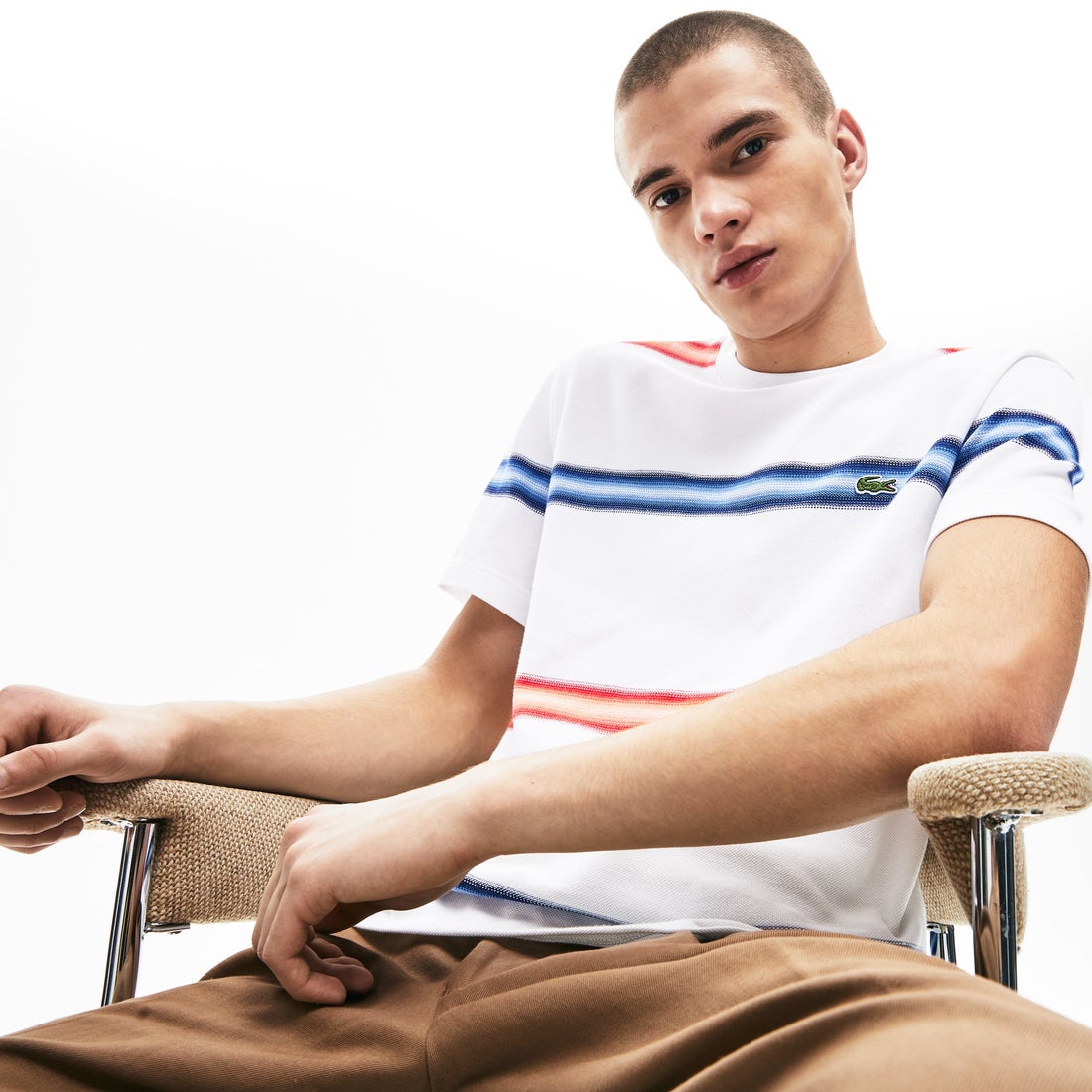ラコステ LACOSTE レギュラーフィット Made In Franceエッジボーダー 