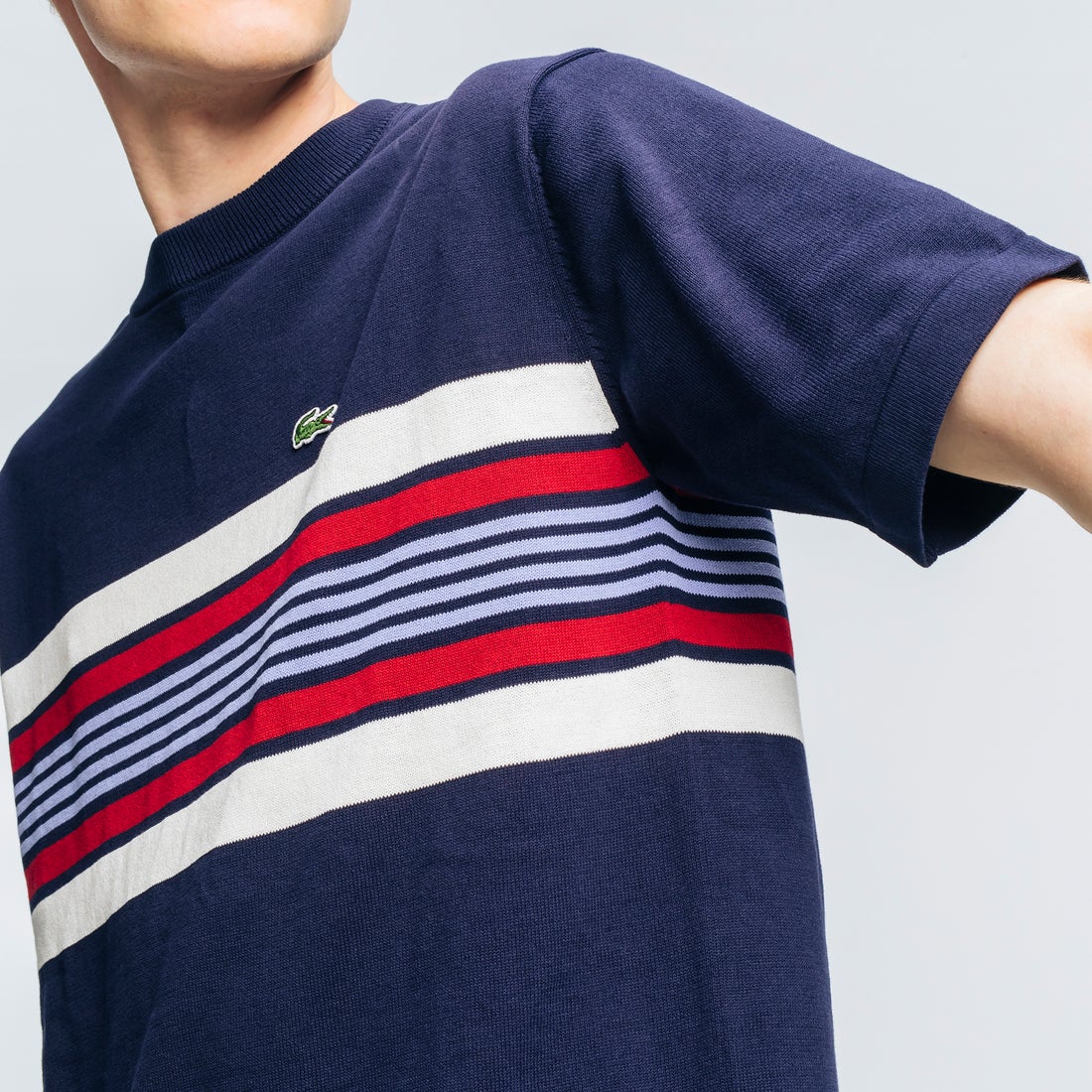 ラコステ LACOSTE クラシックフィット チェストストライプデザイン