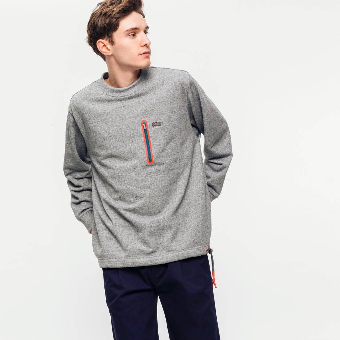 ラコステ LACOSTE ルーズフィット TECHスウエット クルーネック 