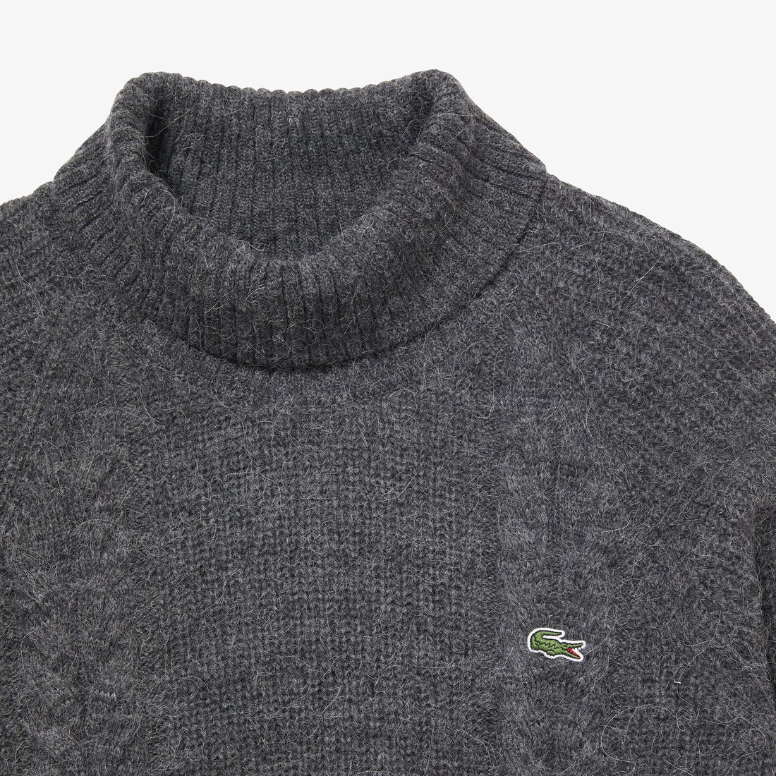 ラコステ LACOSTE アルパカブレンドタートルネックケーブルセーター 