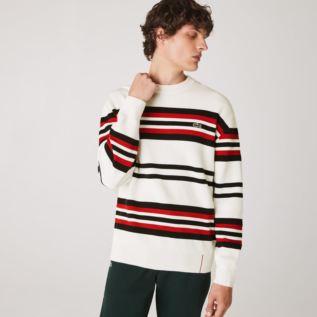 ラコステ LACOSTE Made in France ストライプオーガニックコットン 