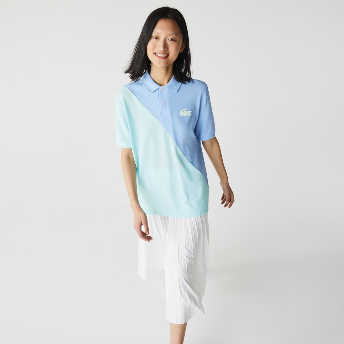 ラコステ LACOSTE LACOSTE L!VE バイカラールーズポロシャツ