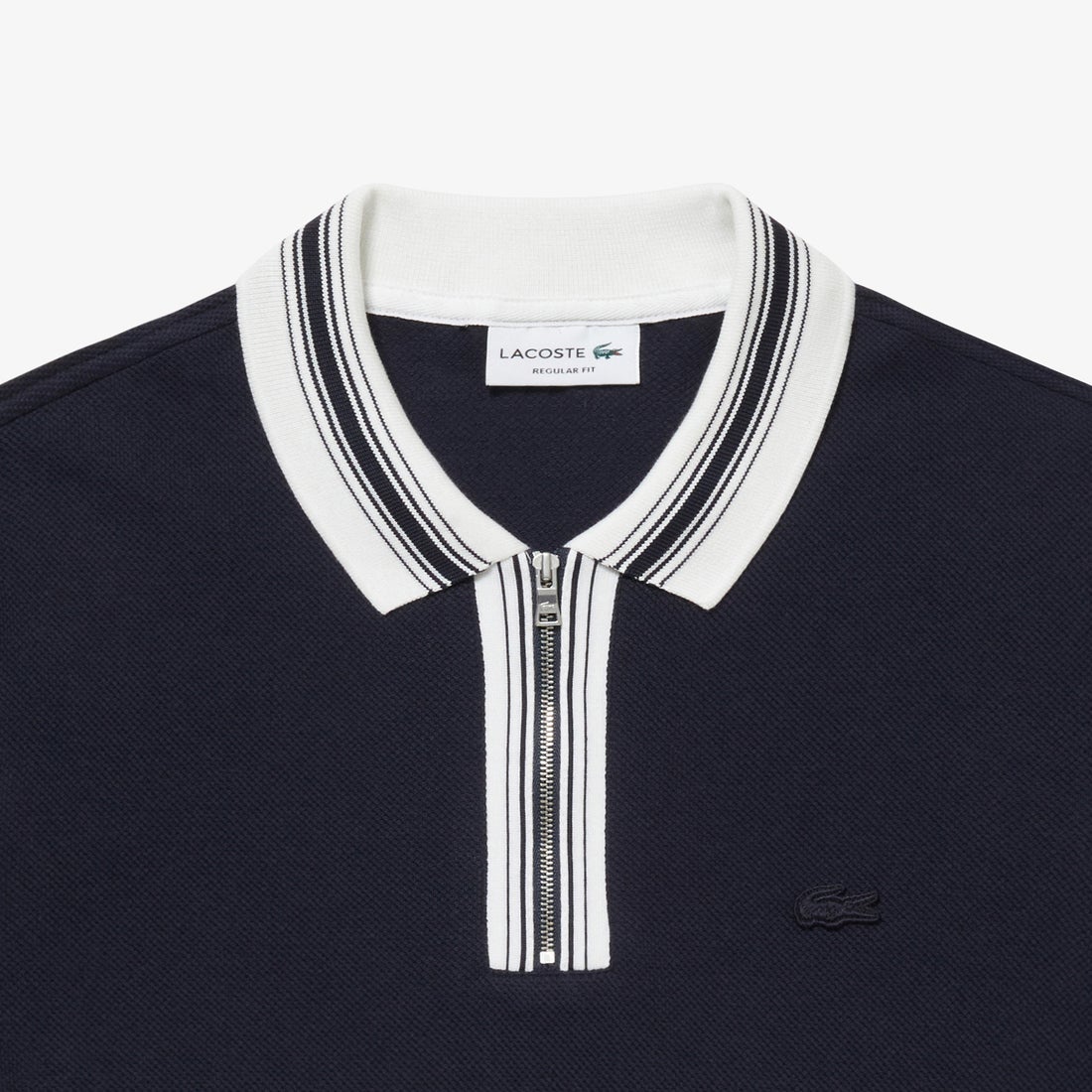 ラコステ LACOSTE フロントジップポロシャツ （ネイビー