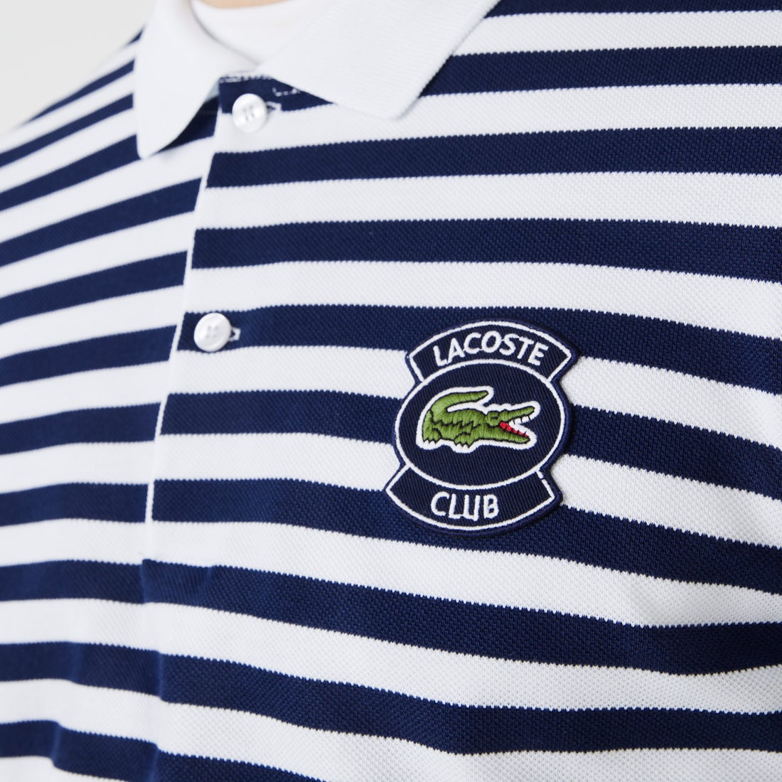 ラコステ LACOSTE ボーダーLACOSTEクラブポロシャツ （レッド 
